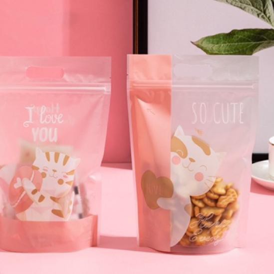 

BISA COD Ziplock Cookies Packing / Kemasan Kue Kantong Biskuit Pink Kitty Flamingo