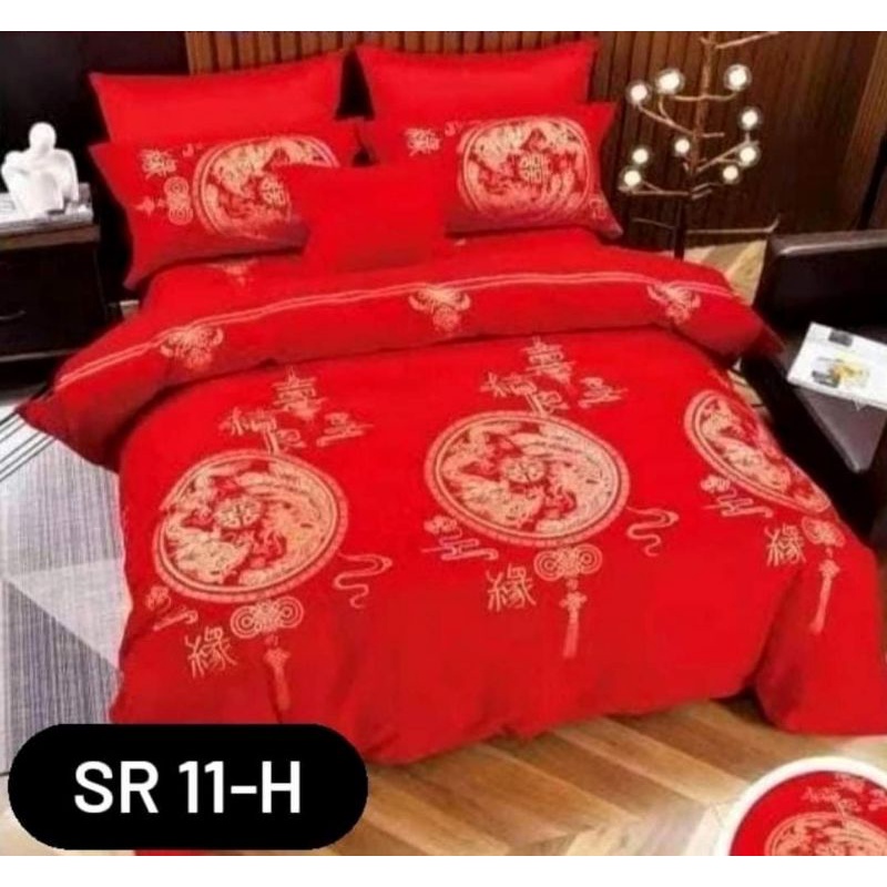 ✔NEW COMING‼ SPREI TEMPAHAN CHINESE WEDDING RED LENG HONG SHUANG XI/SPREI HOMEMADE MERAH SHANG HI DR