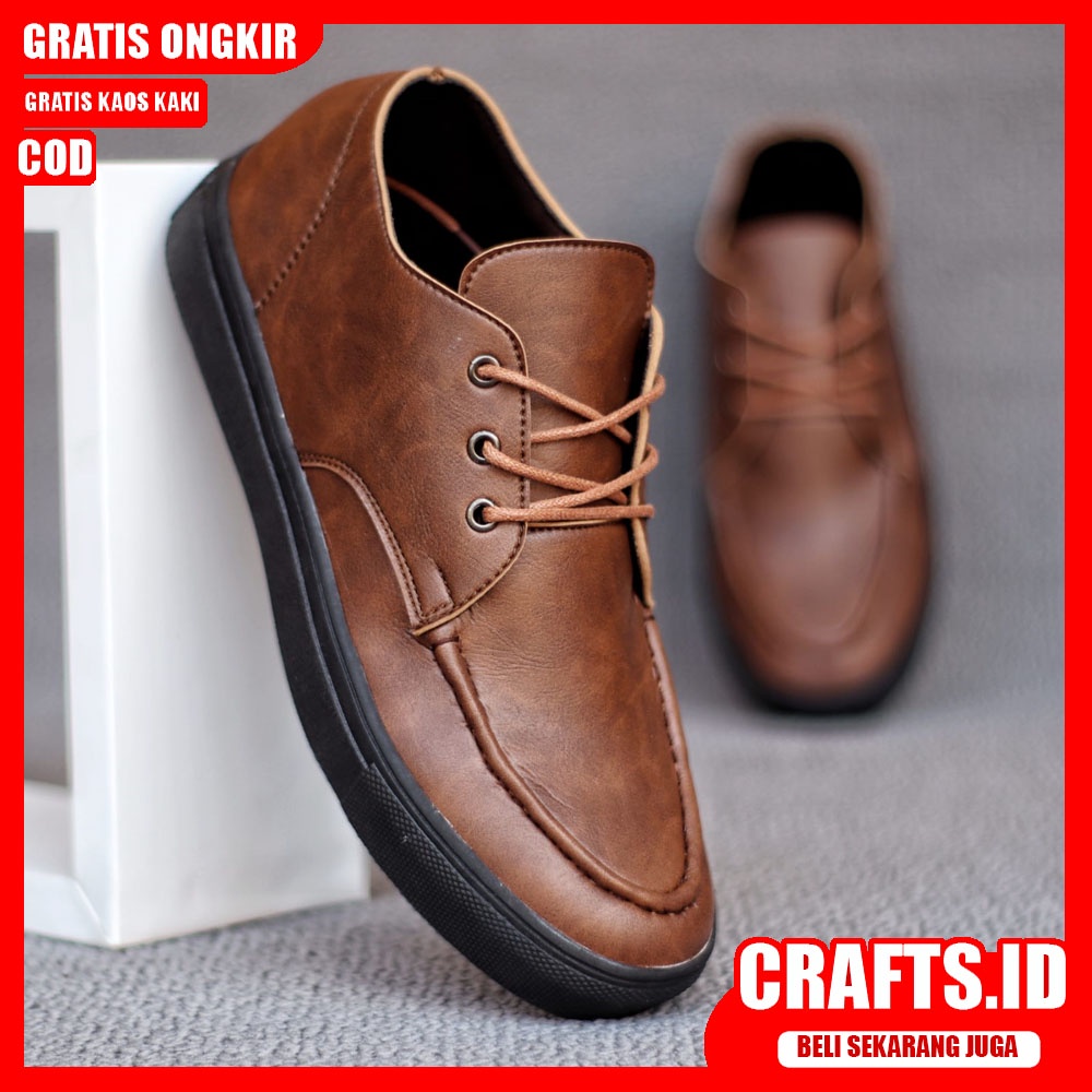 CRAFTS X SHAKAI Sepatu Formal Pria Sepatu Pantofel Sepatu Casual Pria Kerja Kulit Syntetic Cowok