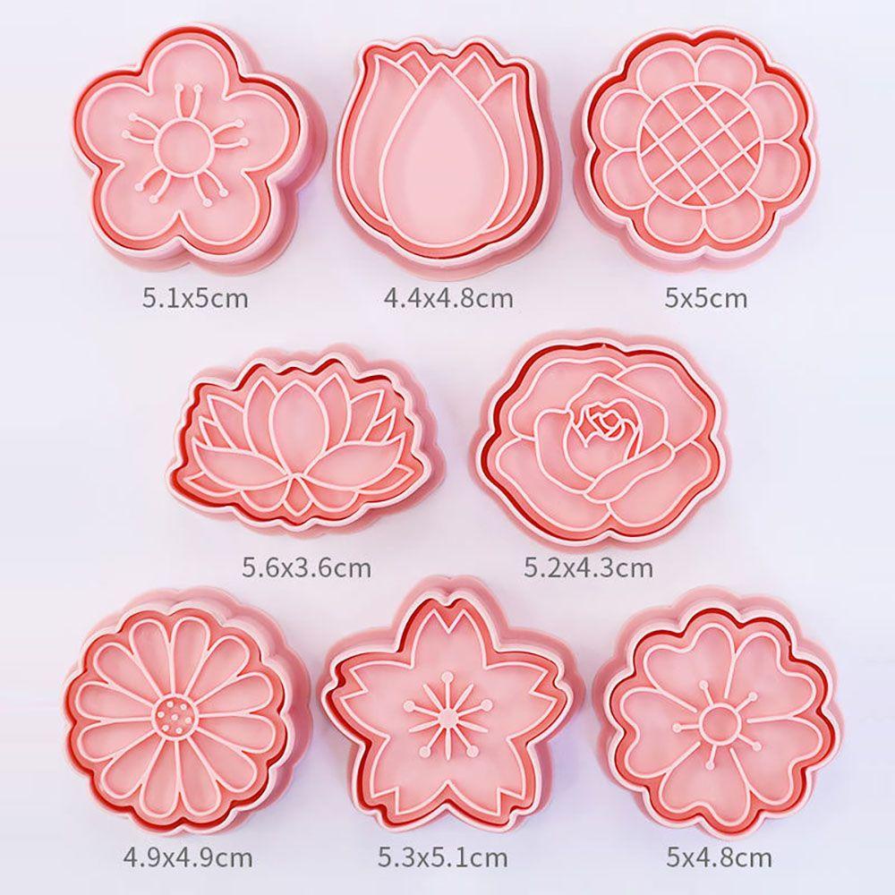 Suyo 8Pcs / set Cetakan Kue 3D Bahan Plastik