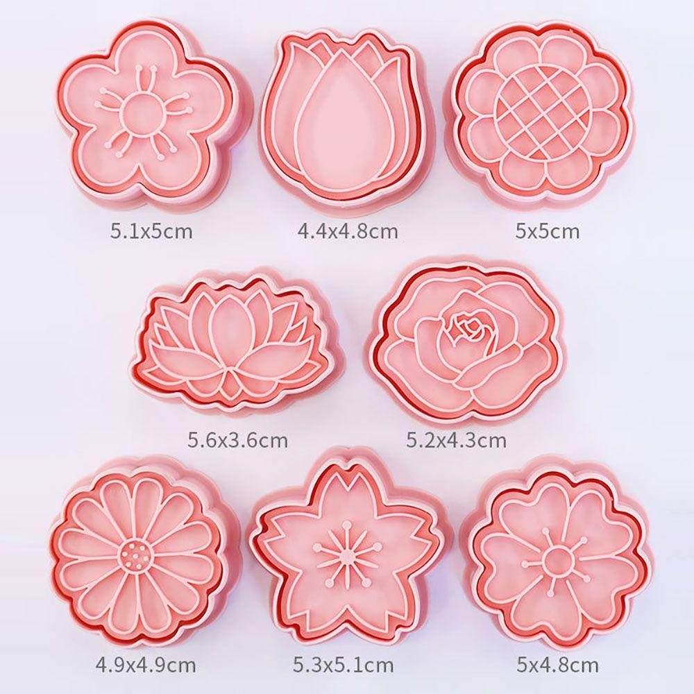 Populer 8Pcs /set Cetakan Kue Kering DIY Tools 3D Cetakan Kue Plastik