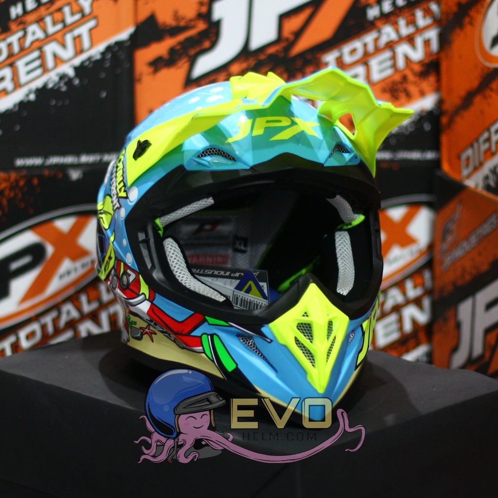 HELM JPX CROSS_FOX1 SERI X25 - LIGHT BLUE GLOSS + GOOGLE SNAIL (ONGKIR 2 KG) HELM JPX TERBARU