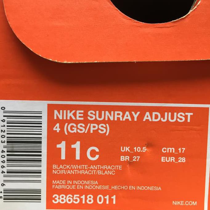 Sandal Anak - Nike Sunray Kids Original Y42 Original