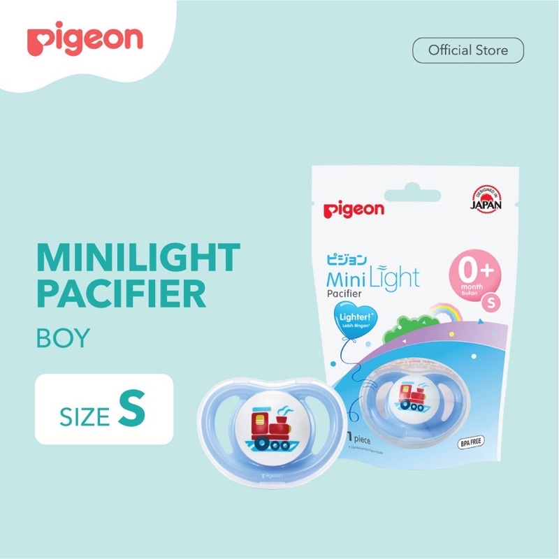 EMPENG PIGEON Minilight Pacifier Size S M L / step 1 / step 2 | step 3 Empeng Bayi & Mini Light 6+ M-Blue size S