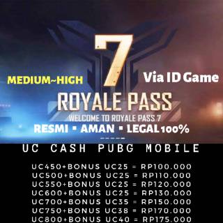 Medium-High Top Up UC Cash PUBGMobile | pubg mobile | uc ... - 