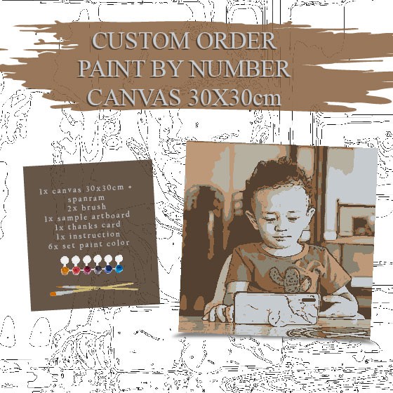 

Custom Paint By Number, CANVAS 30X30cm + spanram