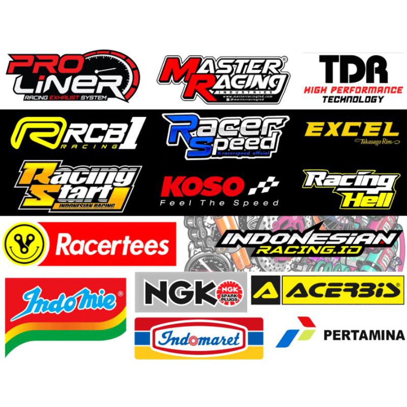 sticker pack racing tdr pro liner master racing tdr racertees rcb indomie variasi