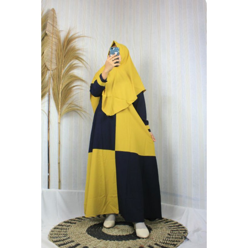 GAMIS set syari itycrepe original NISFI Busana Muslim Syari remaja terbaru modis hijaber ootd polos