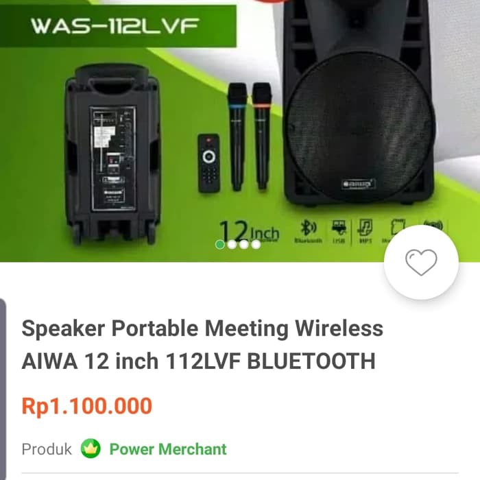 speaker portable aiwa 12 inch