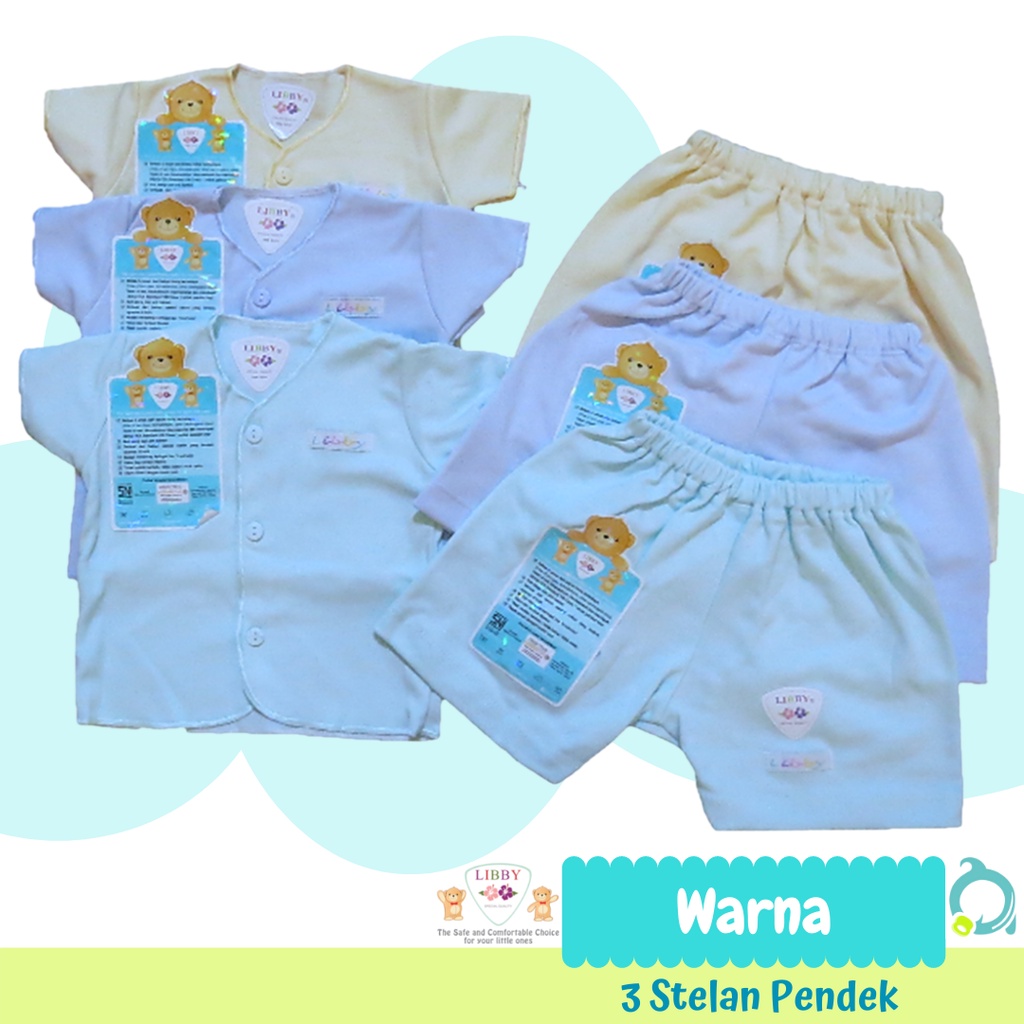 LIBBY (Warna) Perlengkapan Baju Bayi Baru Lahir / Newborn , Paket Bayi Murah  Size 0-3 &amp; Size 3-6