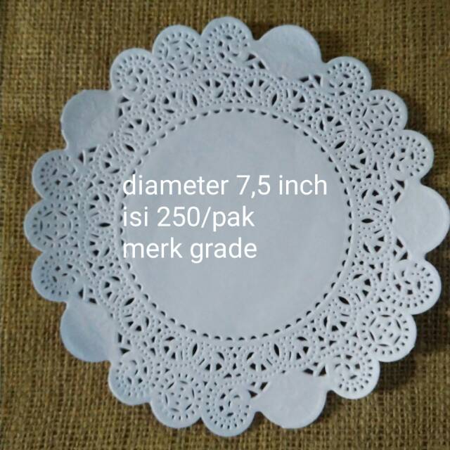 Doilley paper kertas renda 7,5 inch alas tart alas toples kuker bahan kerajinan tangan