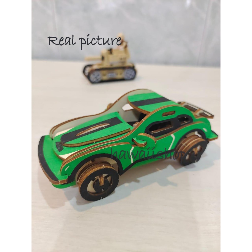 Puzzle 3D DIY bahan kayu model CAR/Mobil-mobilan WIND RACING mainan puzzle edukasi anak (kado &amp; paja