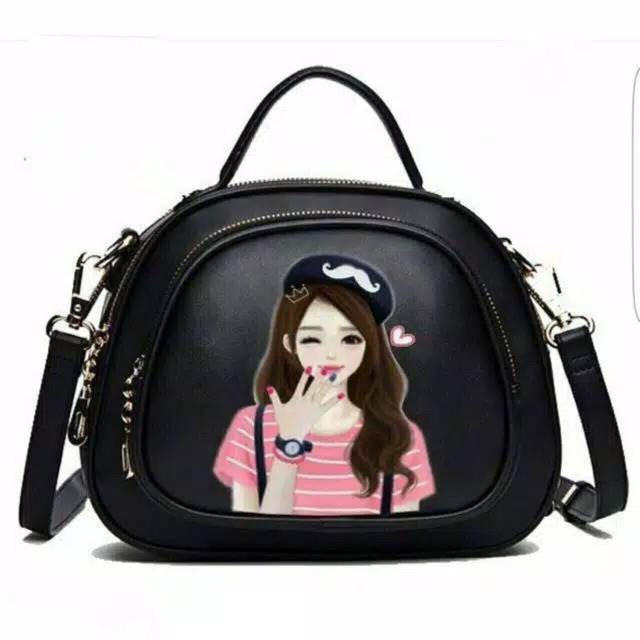 [ COD ] ZOLA - Tas Ransel Backpack Fashion Wanita DONA-PRINTING(LADY)