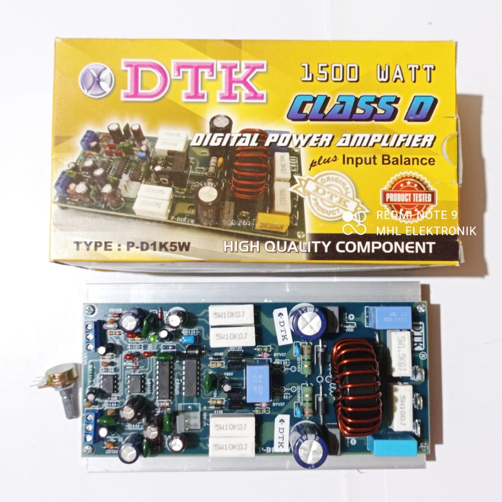 Digital Power Amplifier 1500W Class D P-D1K5W Plus Input Balance by DTK