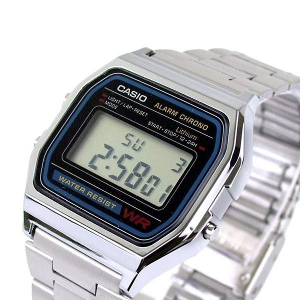 Casio General A158WA-1D / A158WA-1DF Jam Tangan Unisex Digital Stainless Steel Silver