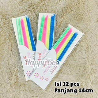 lilin batang lidi panjang warna lilin panjang 14cm isi 12 batang lilin party lilin sparkling