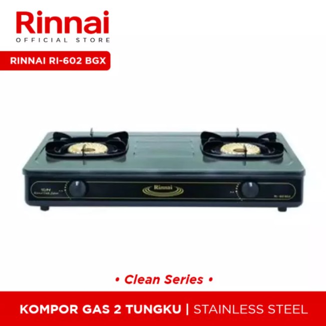 Kompor Gas Rinnai RI 602 BGX Anti Gores Api Tornado Kompor Rinnai 602 BGX Kompor Gas Api Jumbo