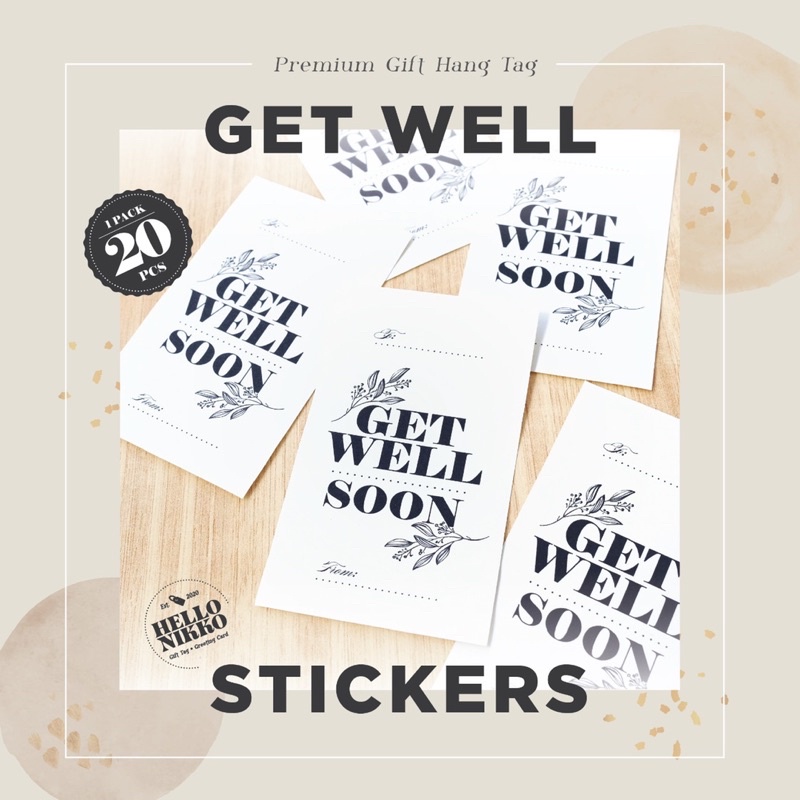 

Get well soon sticker - Hang tag kartu ucapan kado sticker hampers parcel box dus ultah natal christmas cny ramadan lebaran