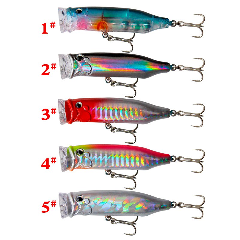 Umpan Pancing Buatan Plastic Bait Umpan Ikan Alat Pancing Murah relix nusantara Alat Pancing Whopper Plopper Popper 1PCS 7cm/9.4g CrankSet CrankBait Umpan Mancing Kail Pancing Umpan Pancing Umpan Mancing