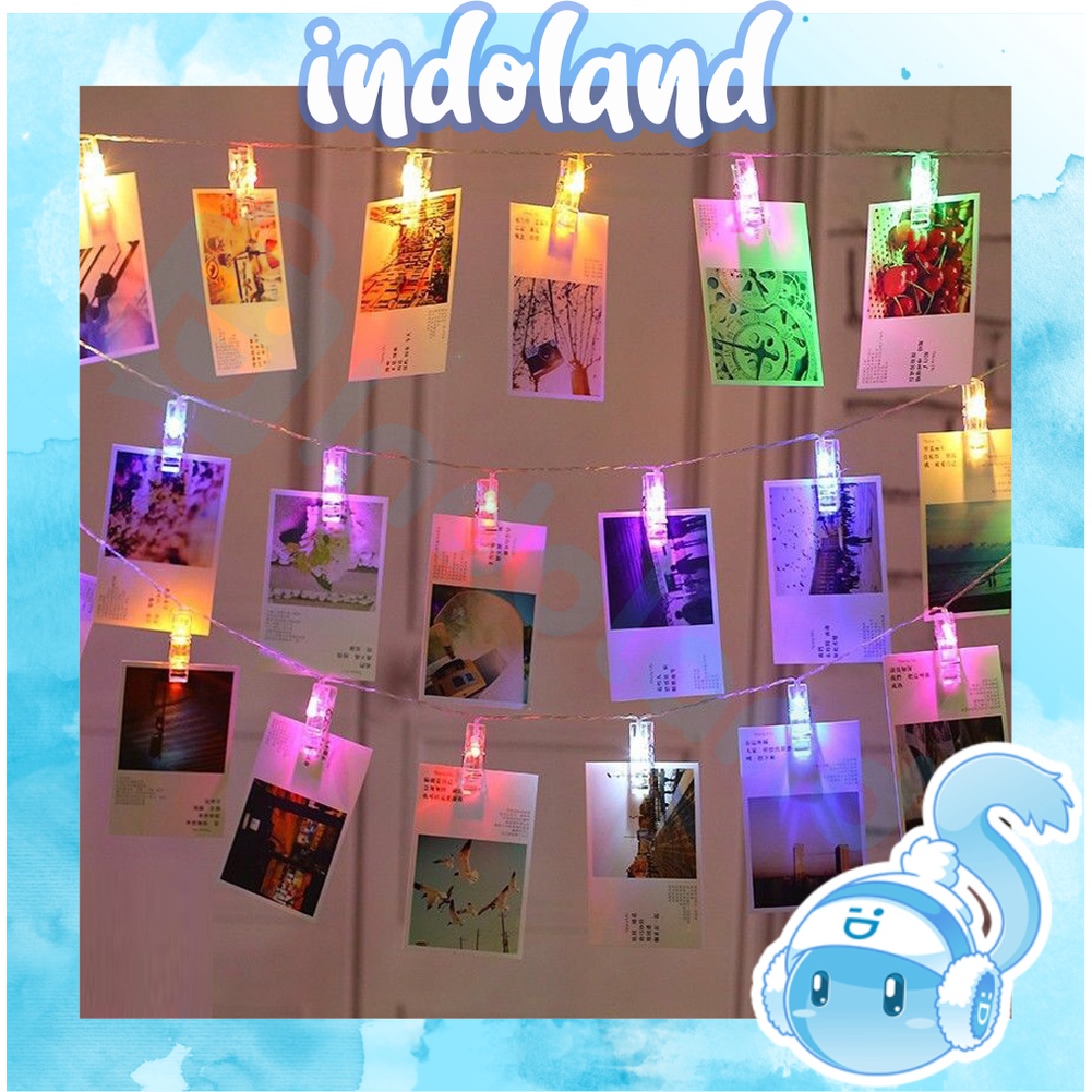 ☀ INDOLAND ☀  Led Jepit Photo Foto String Dekorasi Photo Holder Tumblr Lampu E014