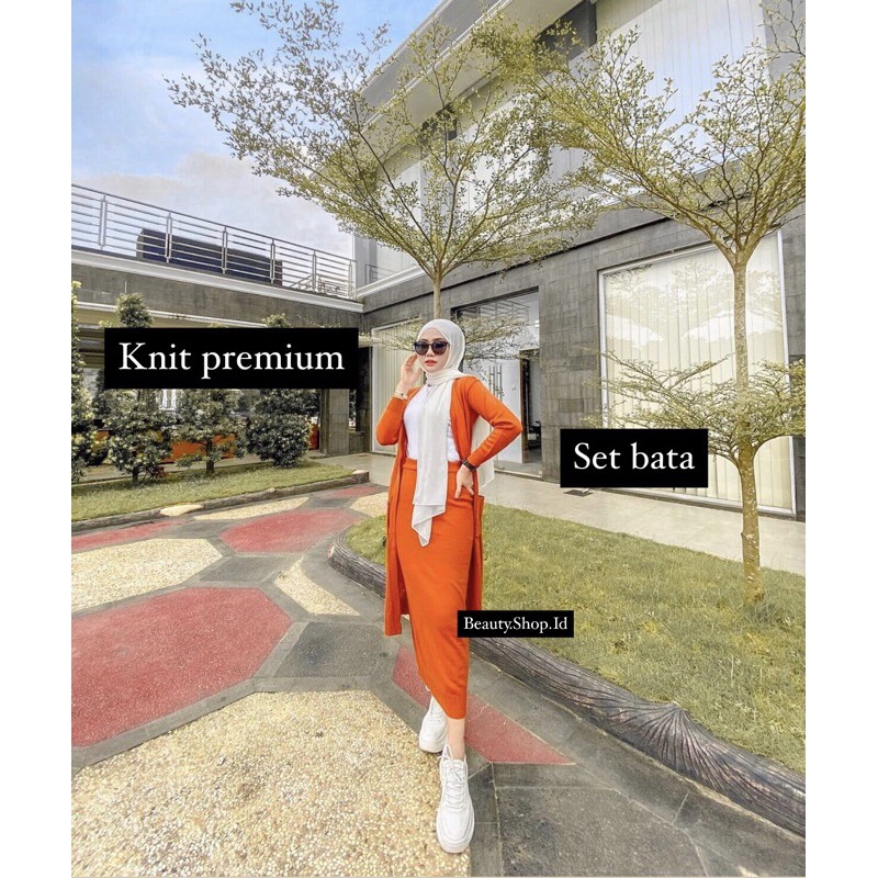 ONE SET RAJUT TURKI  (CARDIGAN + ROK) / KNIT SET / TERMURAH / SET CARDIGAN KNIT TARRA PREMIUM C1