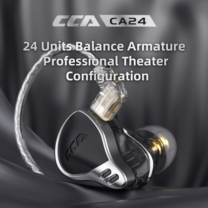 CCA CA24 Headset 24 BA Units HIFI Bass In Ear Monitor balanced armature Earphones Noise Cancelling Earbuds Sport