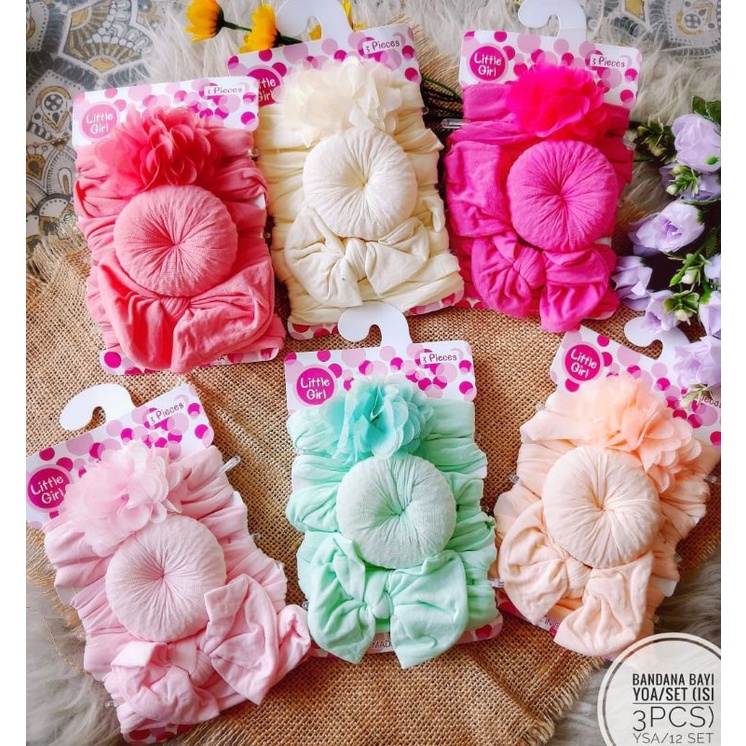 Turban Anak Bandana baby motif import Headband (1 set isi 3pcs)