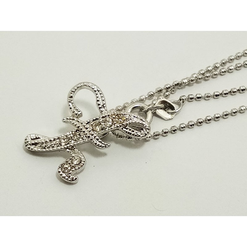 VeE Kalung Liontin Huruf Abjad H Kristal Swarovski - kecil