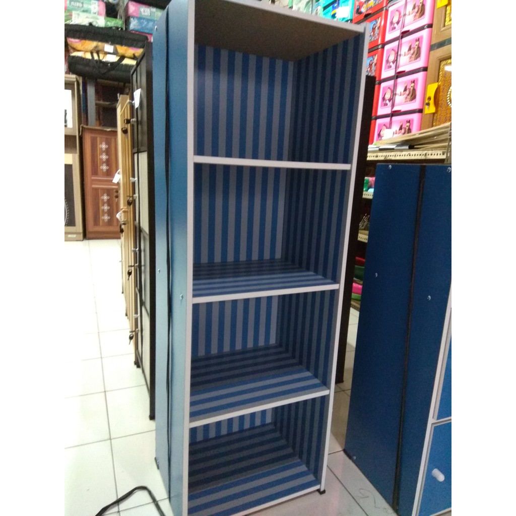 Rak buku kayu apanel susun 4