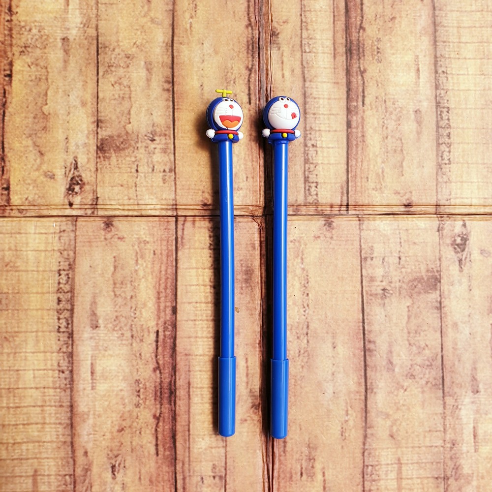 2 Pcs Gelpen - Pulpen - Ballpoint Gel Lucu - Pen Motif Doraemon 2549