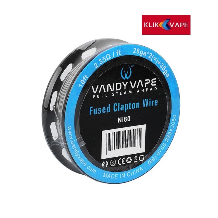 Vandy Vape Fused Clapton Wire Ni80 28AWG - 35AWG 10 Feet [4,6 Meter] Klikvapebandung