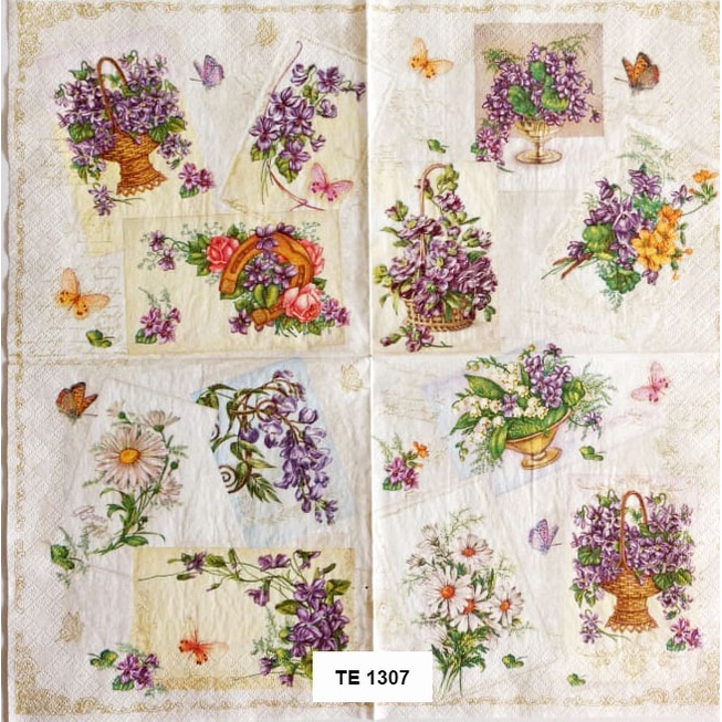 Tisu  Napkin Kerajinan  Decoupage Eropa  33X33 CM TE 1307 TTS