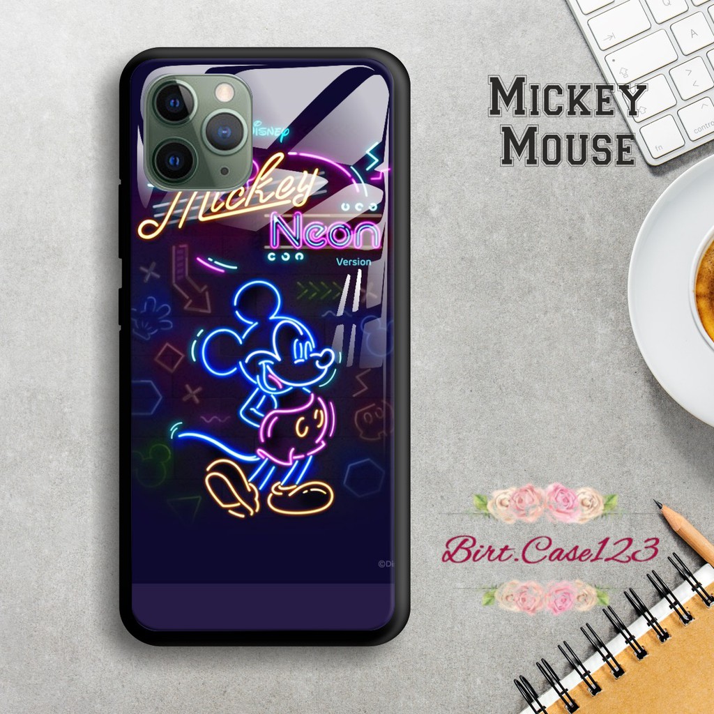 Back case glass MICKEY MOUSE Oppo A3s A1k A5 A9 2020 A7 F9 A5s A31 A52 a53 A92 A37 A57 A59 BC1521