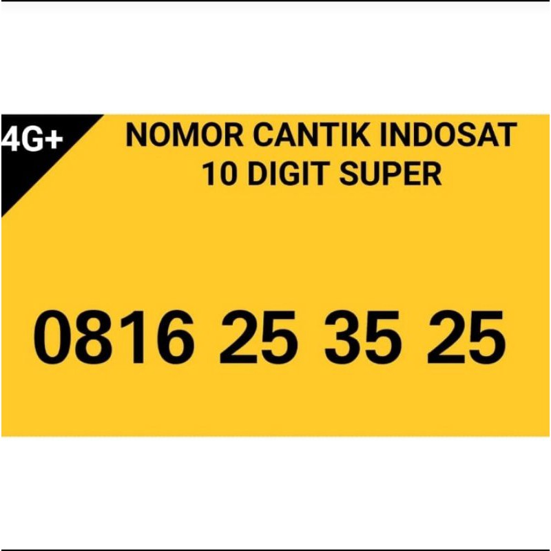 Nomor cantik kartu perdana indosat 10 digit 4G plus