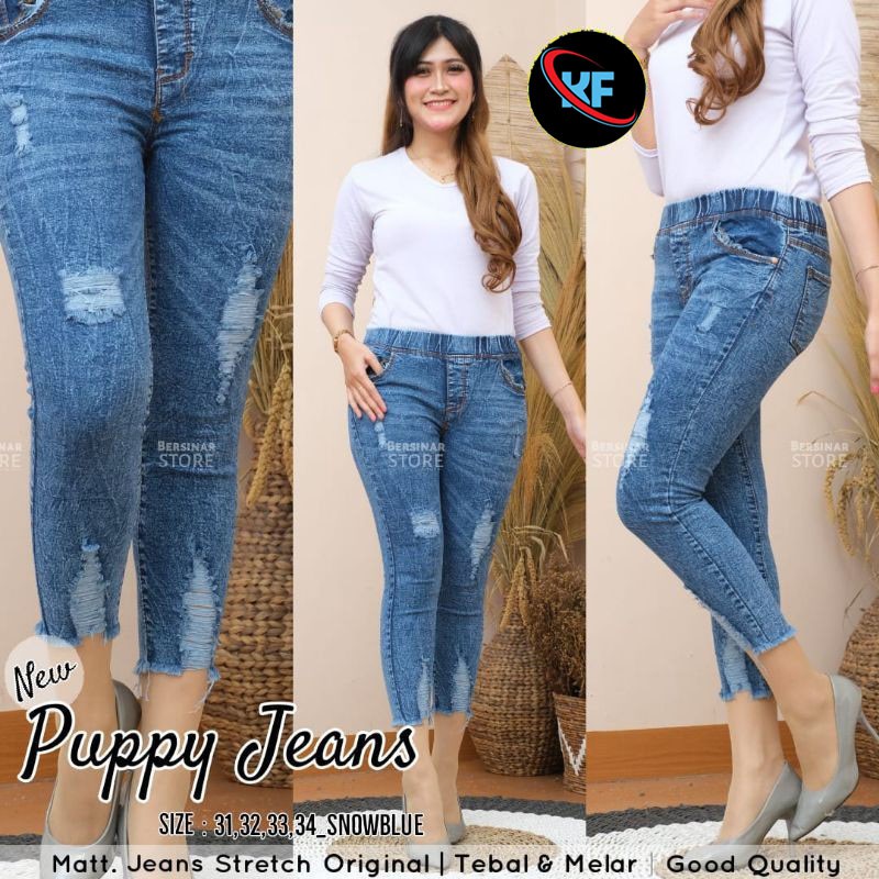 (PUPPY / KHAYSA) SNOW PANTS 7/9 JEANS RIPPED LEGGING FULL KARET