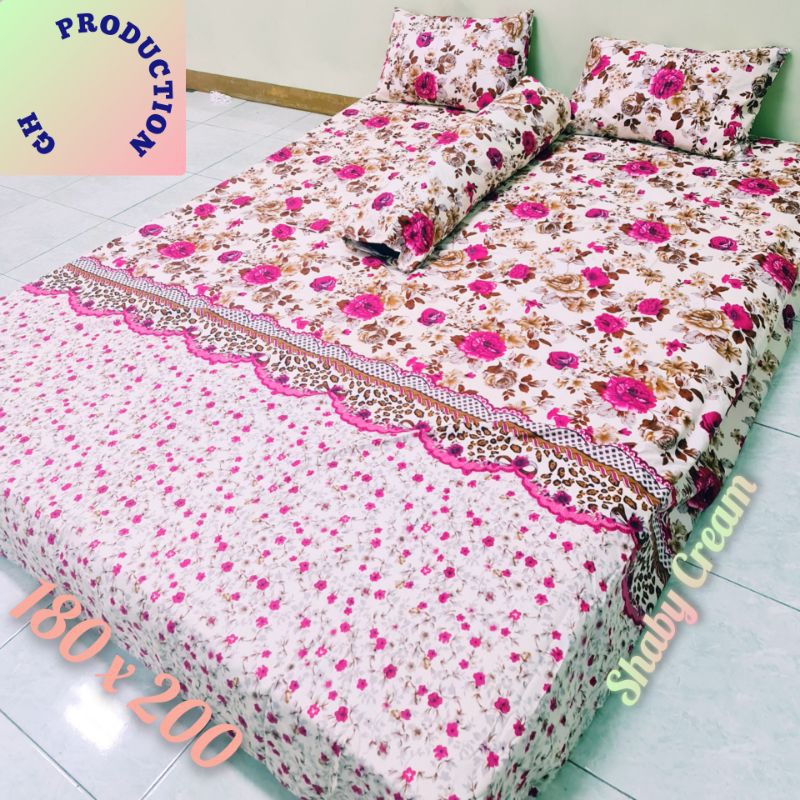 SPREI SEPRAI KARAKTER DAN BUNGA 180 X 200 X 20 SET 2 SARBAN 1 SARGUL