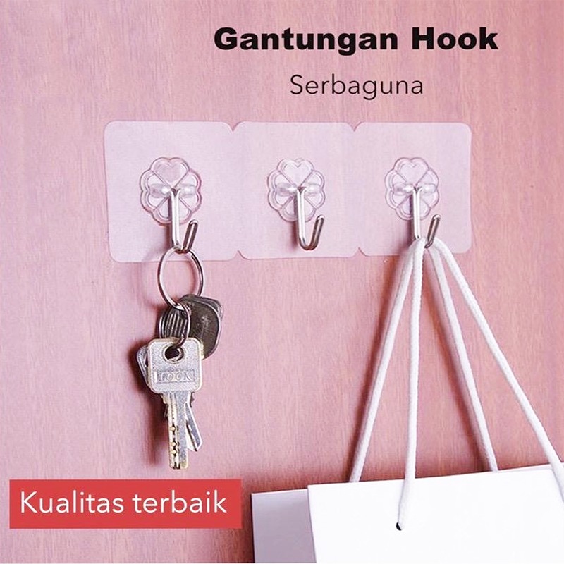 TEMPELAN DINDING / GANTUNGAN / STICKY WALL HOOK KAIN LAP SERBAGUNA