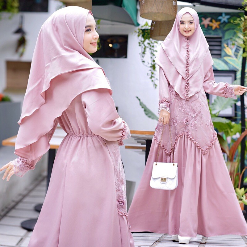 GAMIS SYAR’I AYUKA/ S-M, L, XL, XXL/ BRUKAT MEWAH / PESTA / SERAGAM