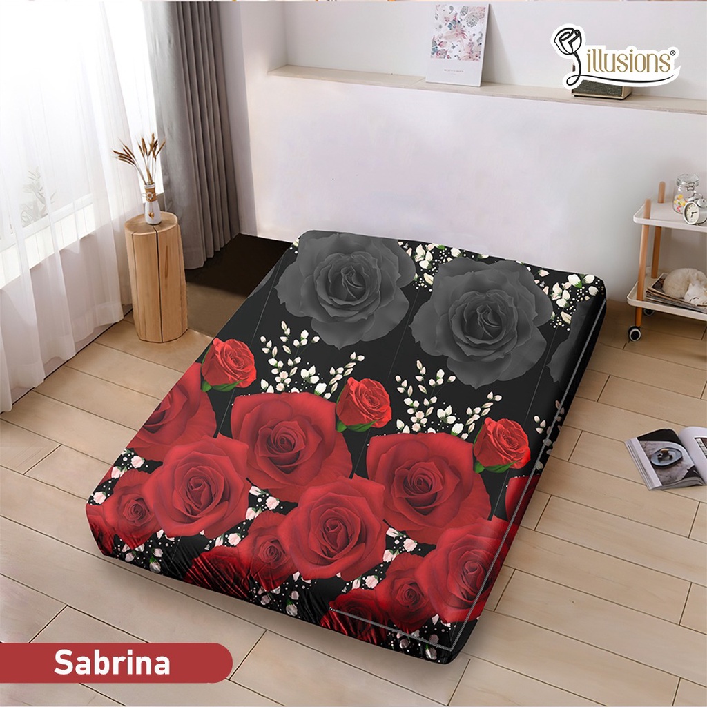 SS Sarung Kasur Busa Illusions 120x200x20 Sprei Retsleting 120 tinggi 20 Illusion