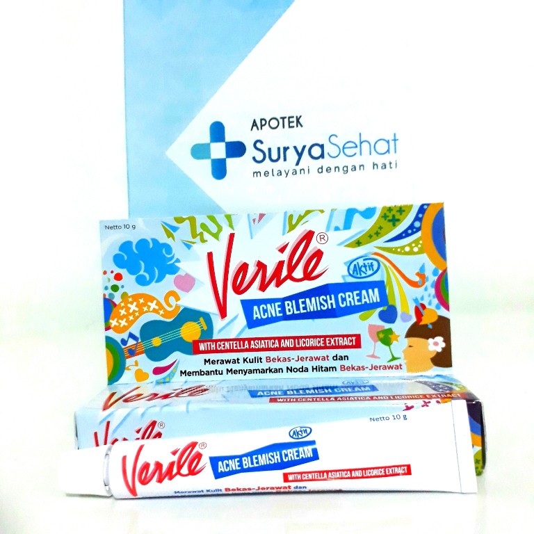 Verile Acne Blemish Cream 10 Gram Krim Penghilang Bekas Jerawat Apotek Surya Sehat Shopee Indonesia