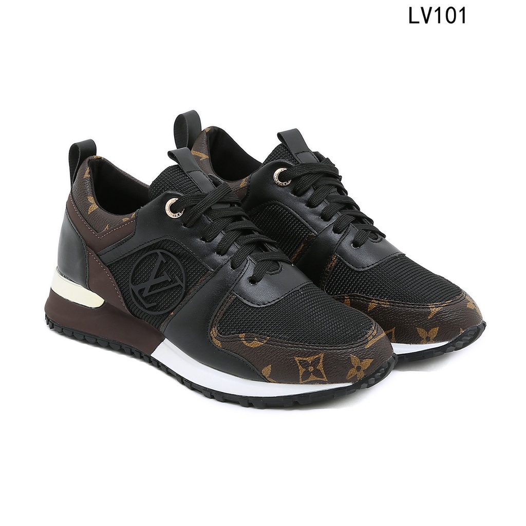 LLV  Run Away Leather Calfskin &amp; Monogram Canvas Sneakers LV101