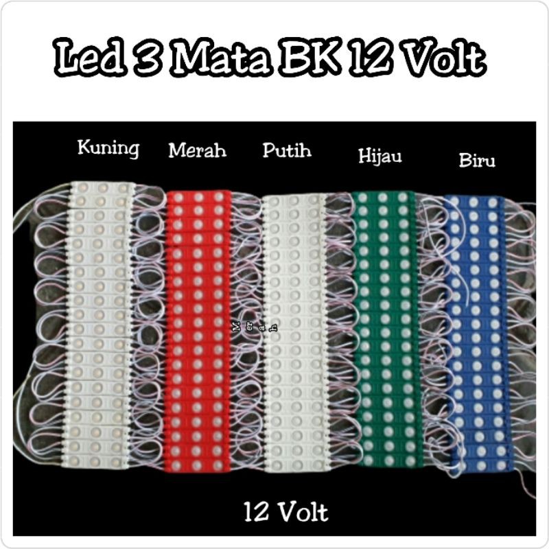 Lampu Led 3 Mata 12 Volt BK