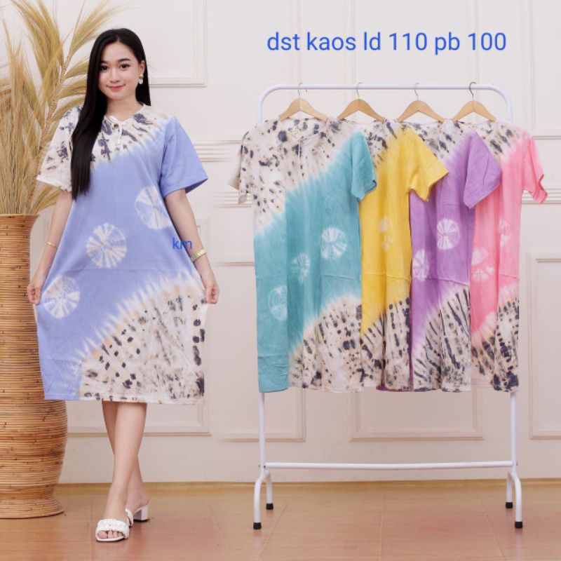 Daster Kaos Abstrak Jumputan Soft Busui Adem Batik Pekalongan Kekinian Termurah