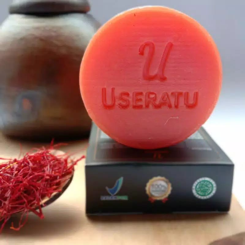 Sabun Safron Asli BPOM Useratu Brightening Soap Sabun Saffron Original with Spirulina 20 gr