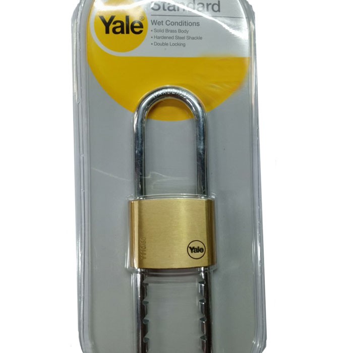 Yale Y110-50-155-1 Classic Solid Brass Adjustable Shackle Padlock 50mm Gembok