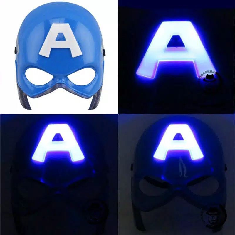 Mainan topeng anak Topeng captain america led lampu