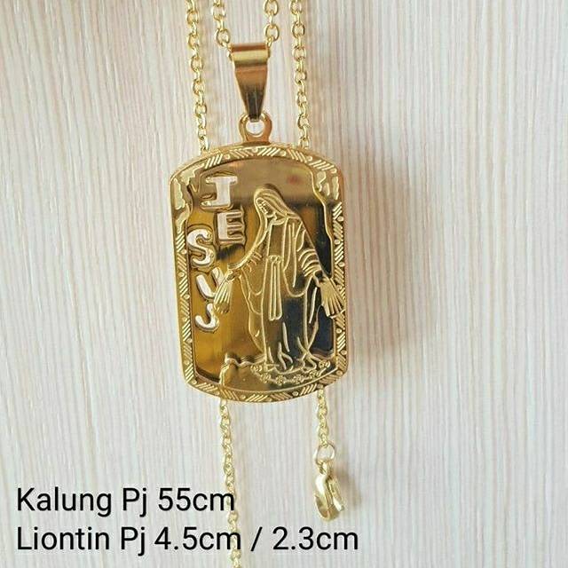 Kalung Jesus Titanium Gold import titanium gold antikarat kalung Rohani Antikarat titanium