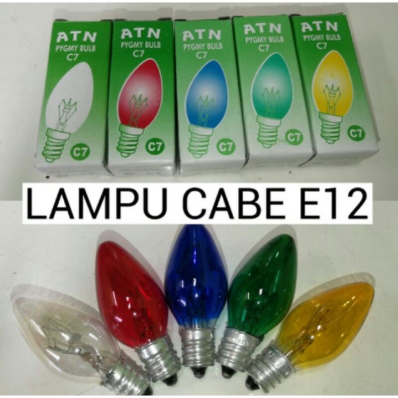 Lampu Dop Cabe/Lampu Tidur/Lampu Hias 2.5 Watt Ada 5 Warna