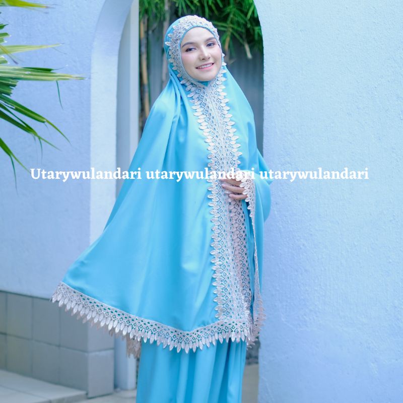 mukena dewasa katun polos renda giper mewah SYAHWA series