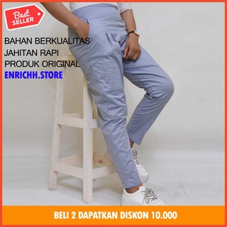  Celana  Panjang Katun Premium Basic Pants  E4G5 Celana  Kulot 